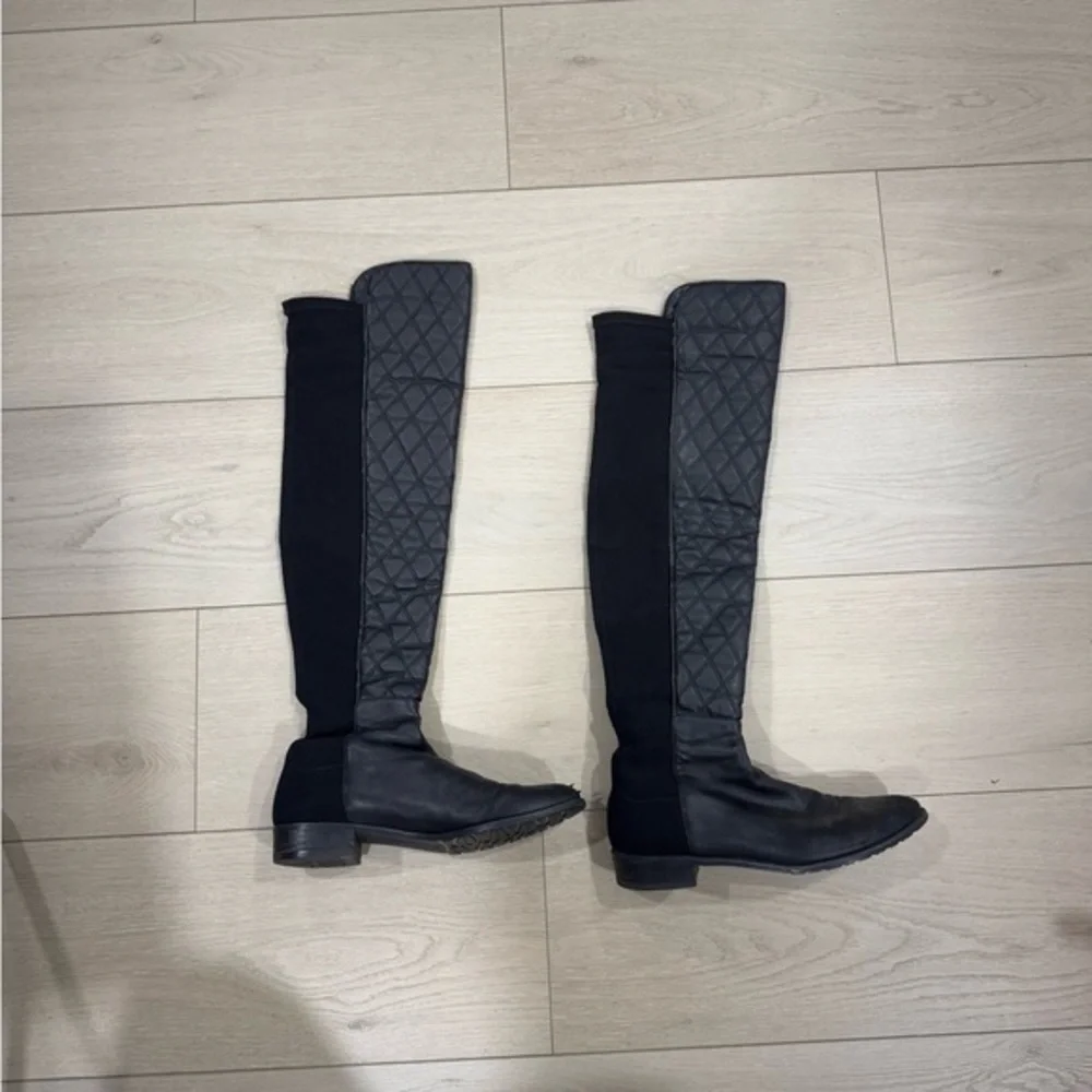 Stuart Weitzman 50/50 leather quilted boots 7.5